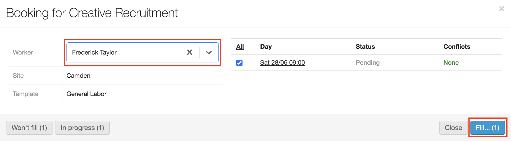 action booking shared by agency lead 3