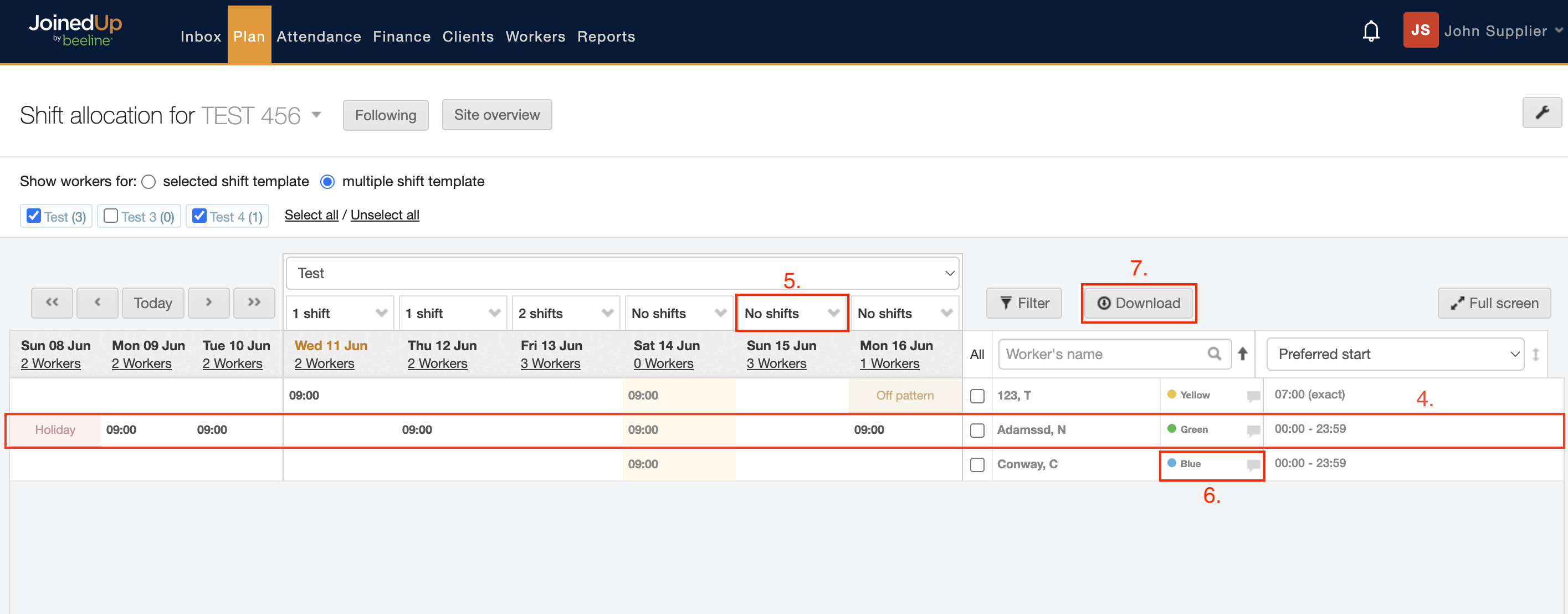 add a booking or create a shift shift allocation planning 1.5