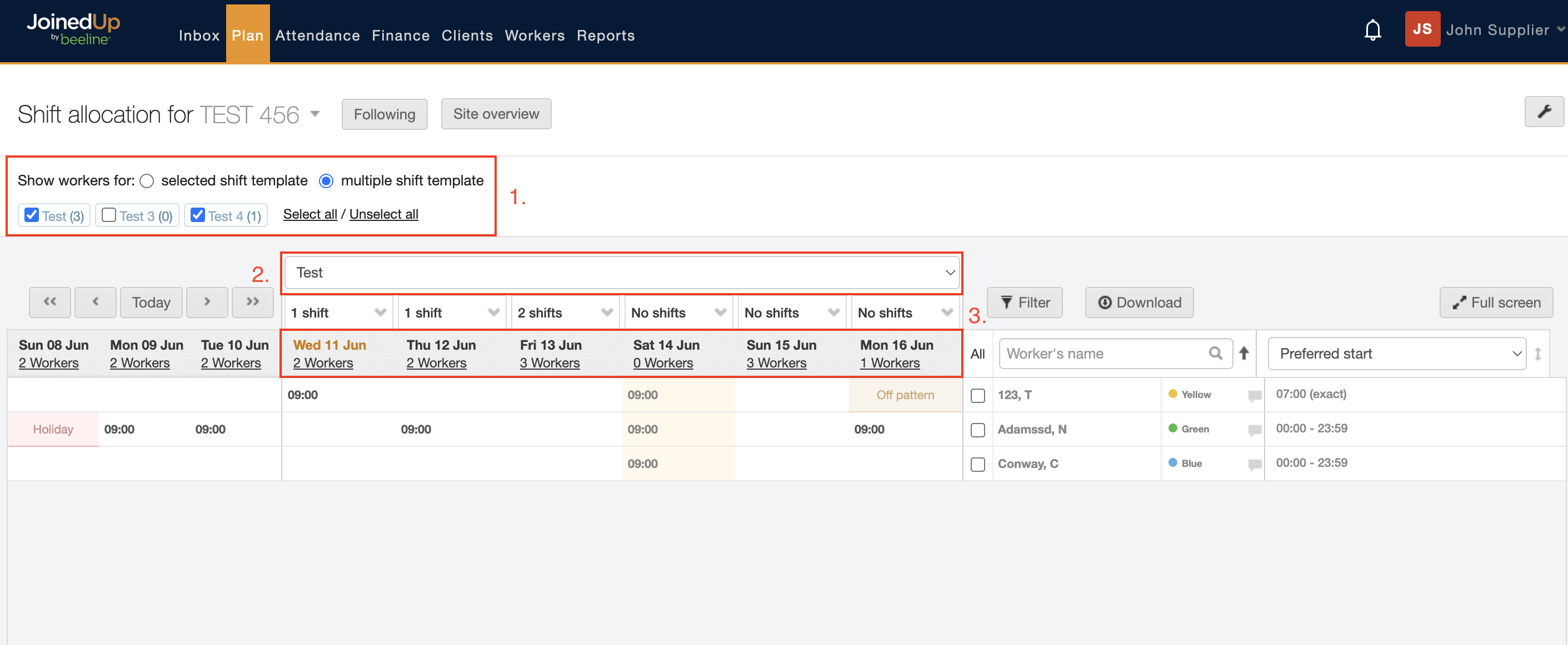 add a booking or create a shift shift allocation planning 1