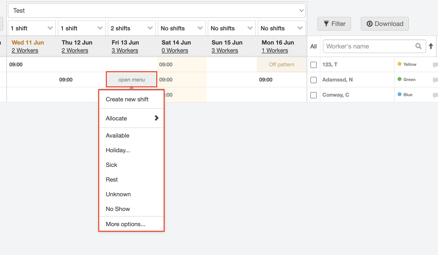 add a booking or create a shift shift allocation planning 2