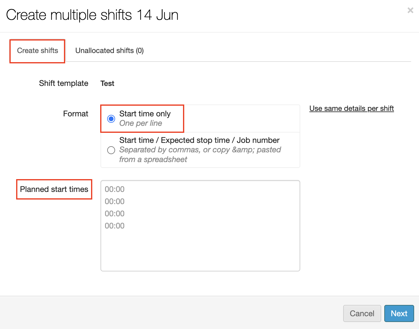 add a booking or create a shift shift allocation planning 5