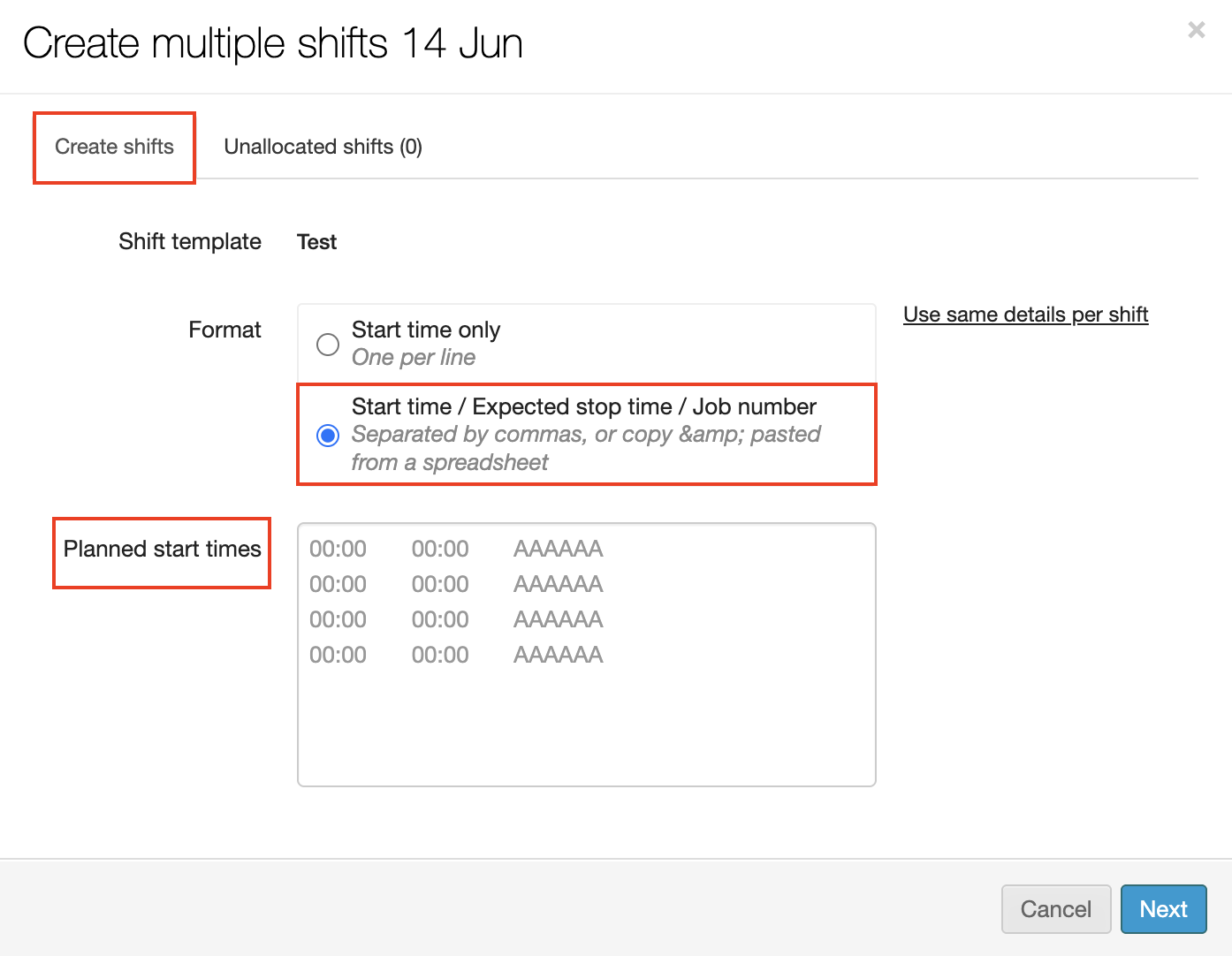 add a booking or create a shift shift allocation planning 6