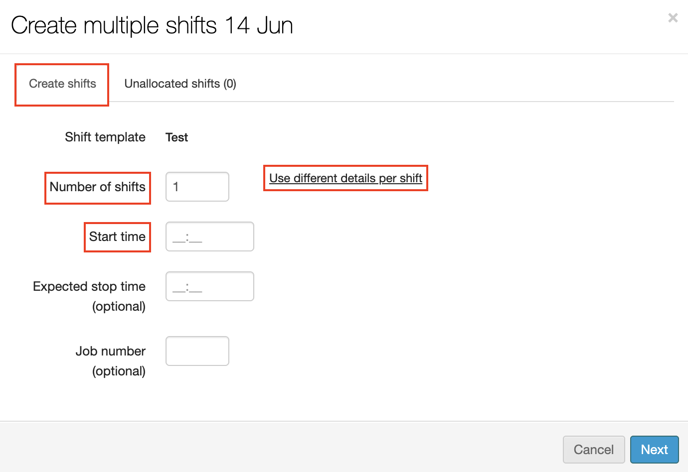 add a booking or create a shift shift allocation planning 7
