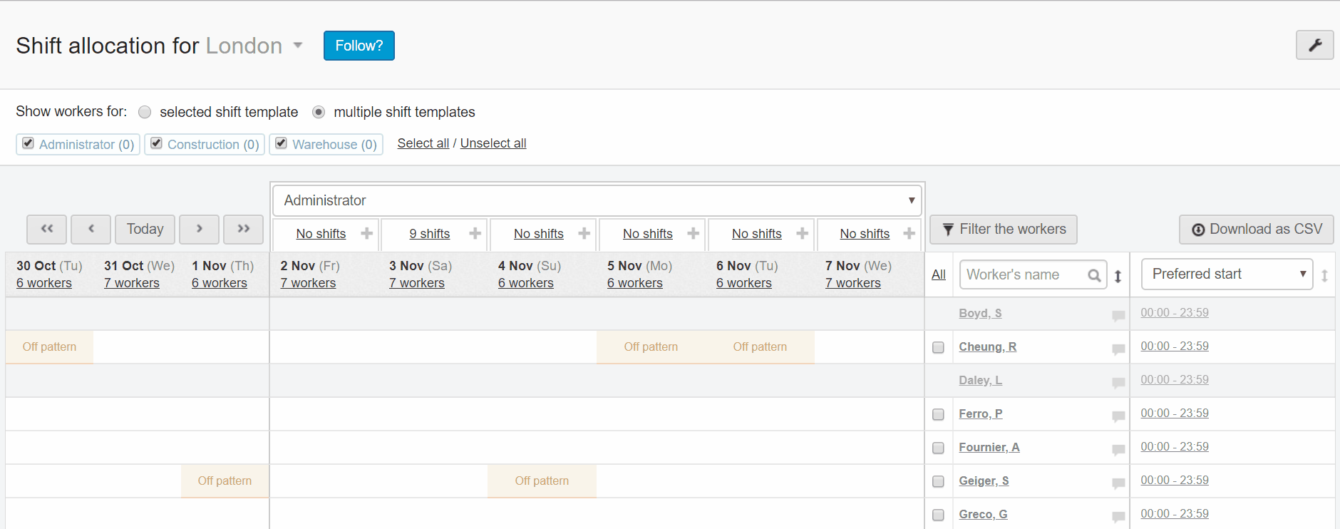 add worker to unallocated shifts