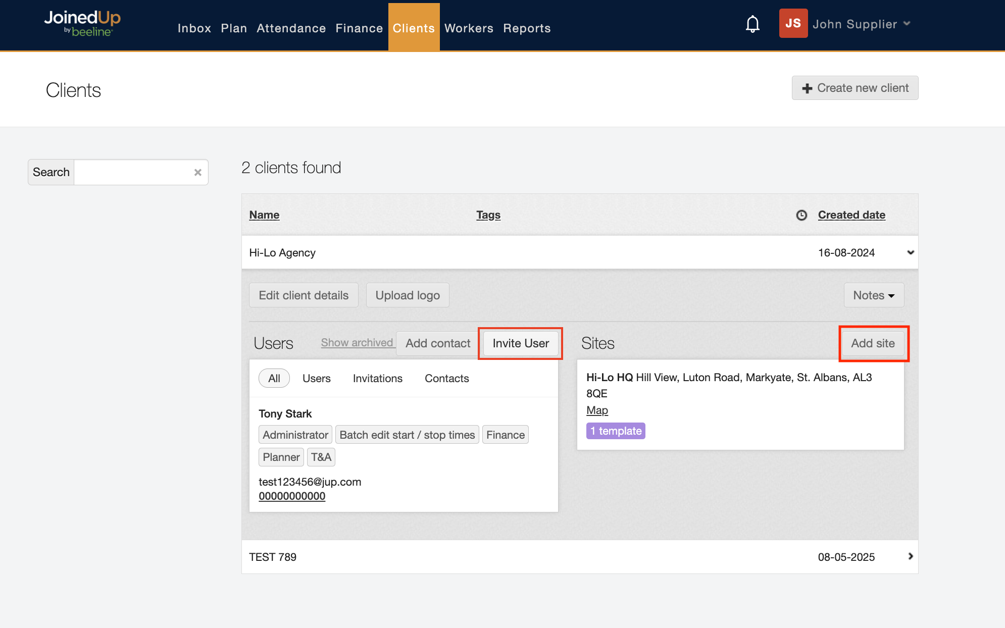 adding client user 1.2