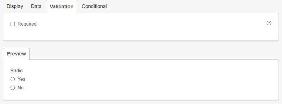 Validation tab expanded