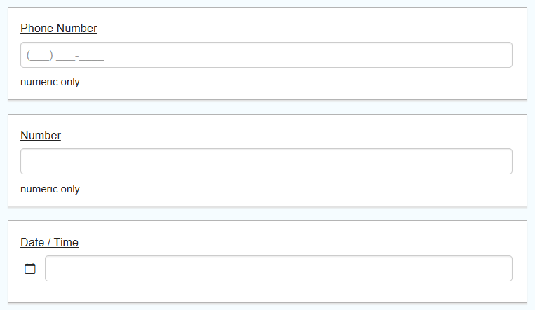 Phone Number in a form