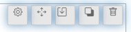 Component hover buttons close-up