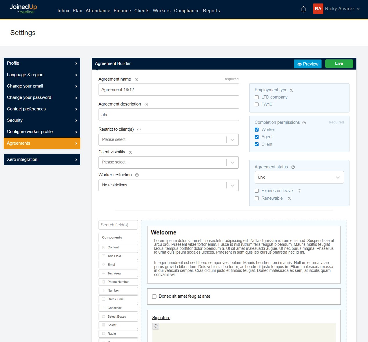 Agreement Builder overview