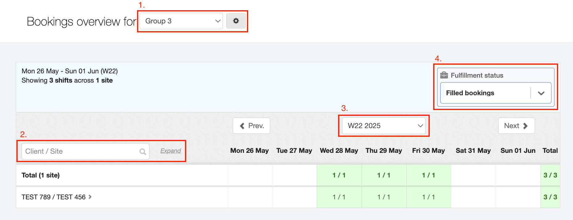 bookings overview 2