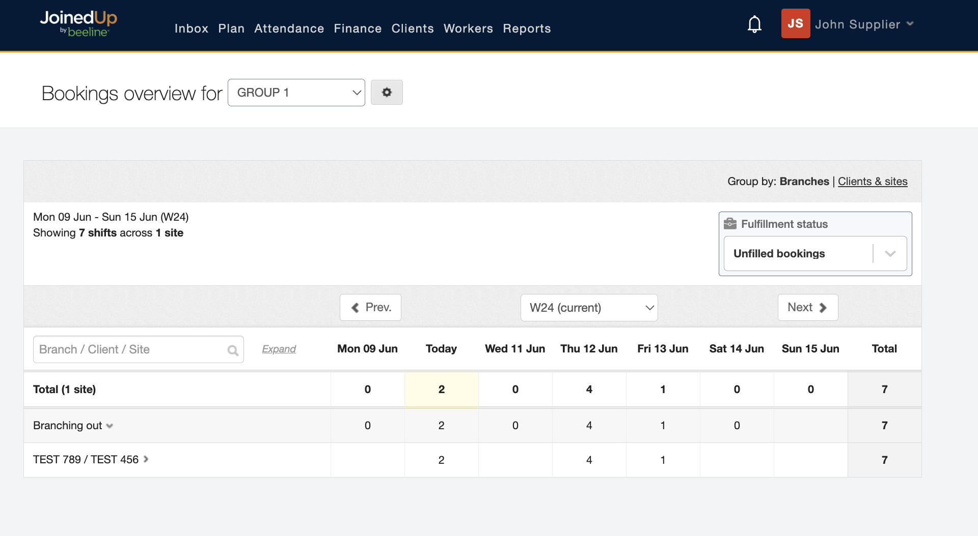 bookings overview screen 1