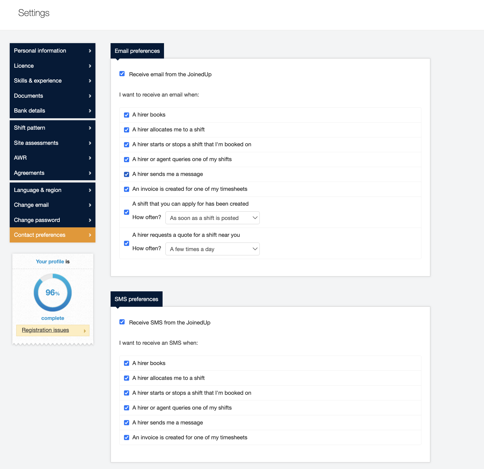 change your contact preferences 2