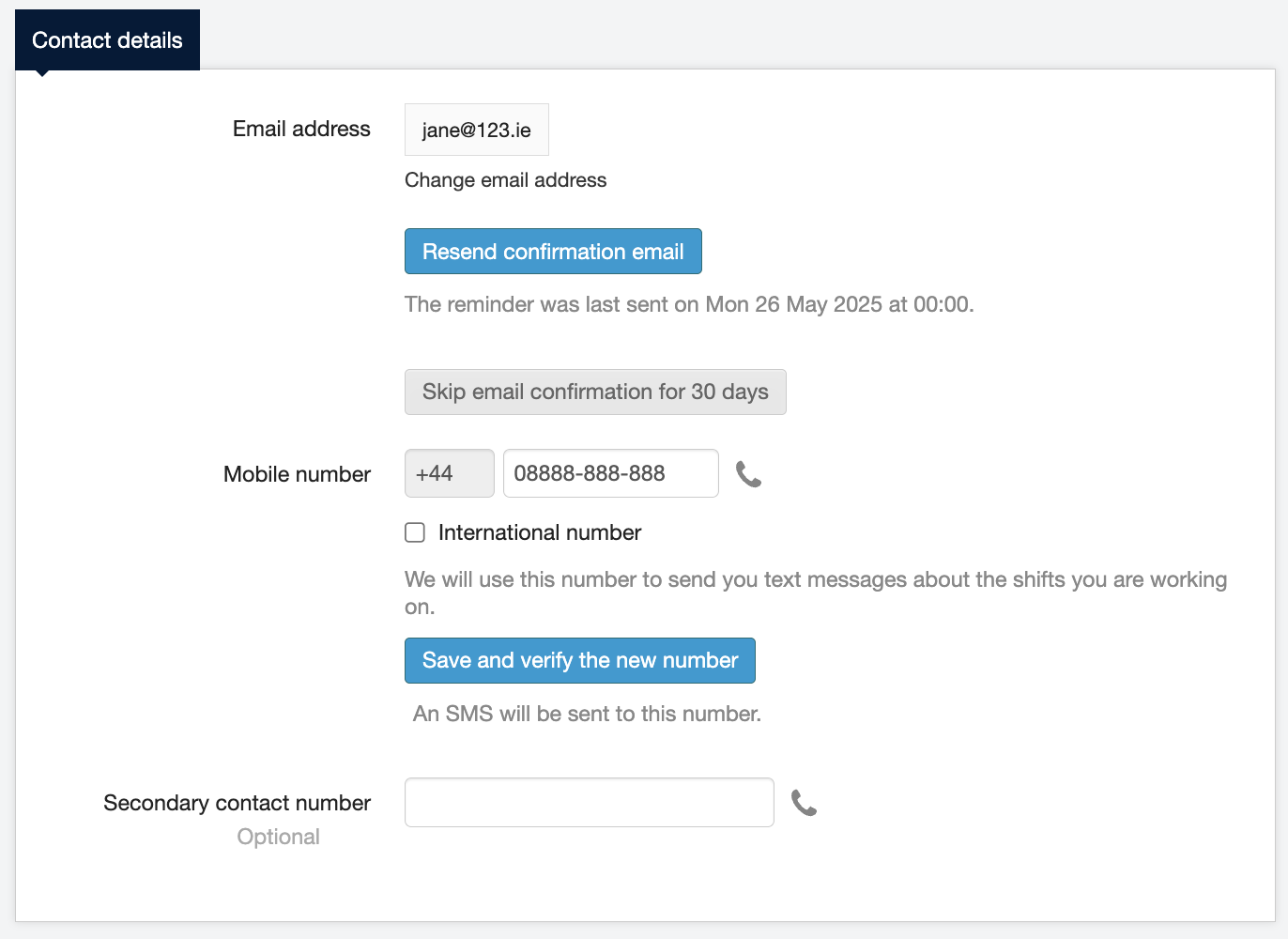 changing a workers email address 3