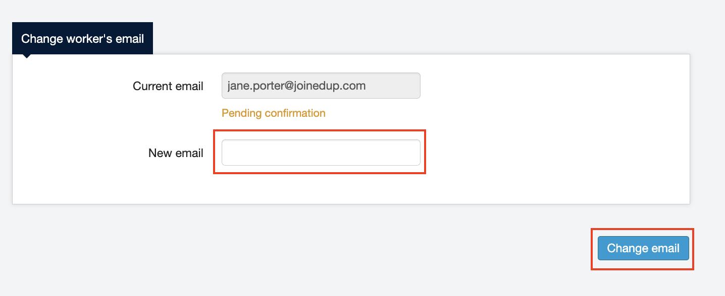 changing a workers email address 5