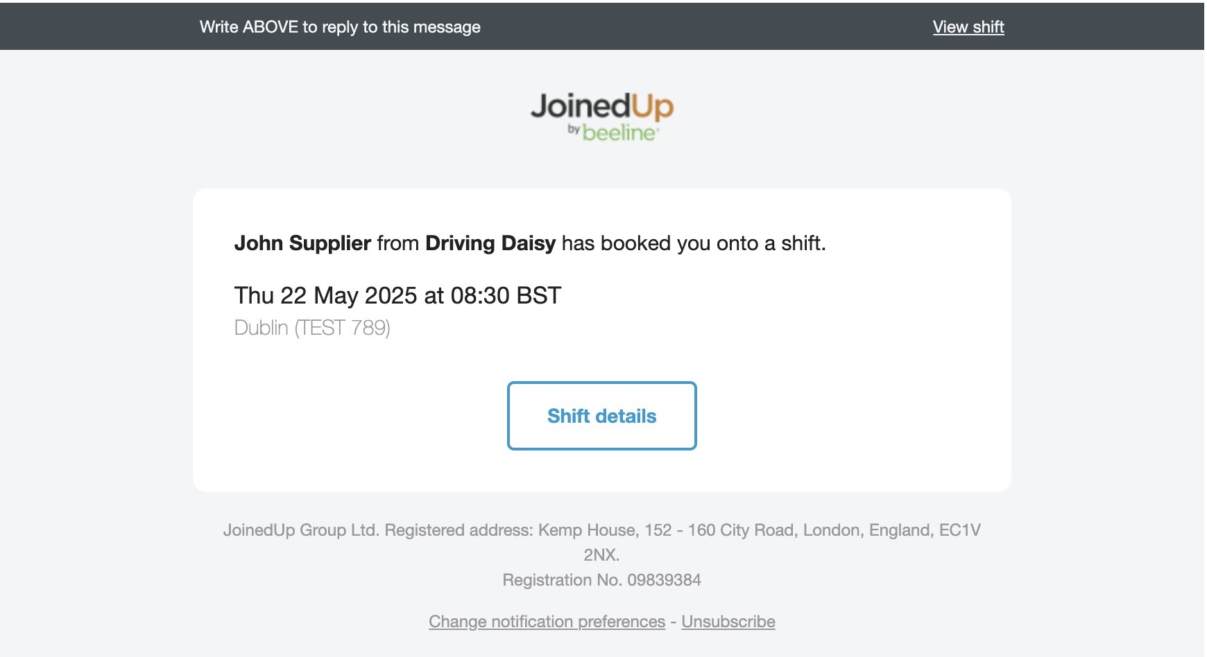 confirming a shift booked by your agency 1