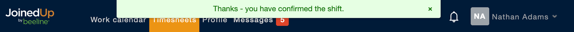 confirming a shift booked by your agency 10