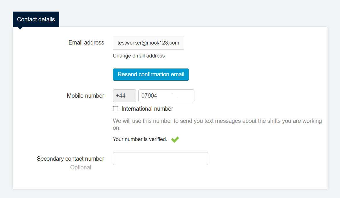 confirming your mobile number 1