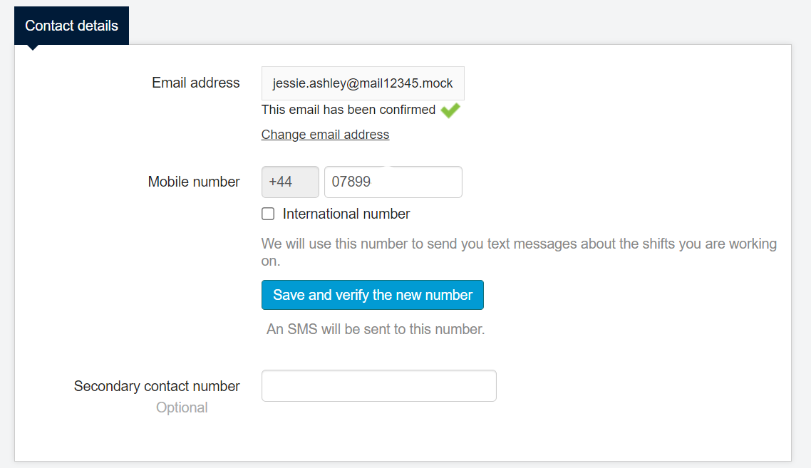 confirming your mobile number 3