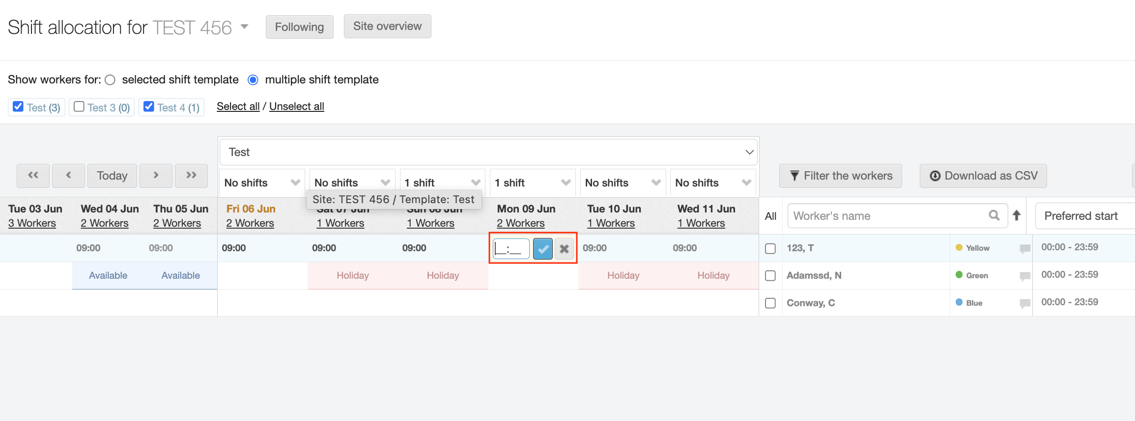 edit start times before publishing 2