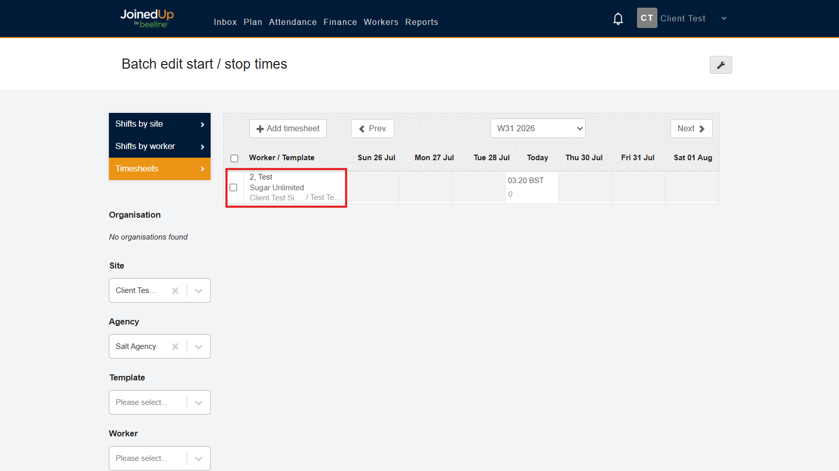 Timesheets note about booked and future shifts