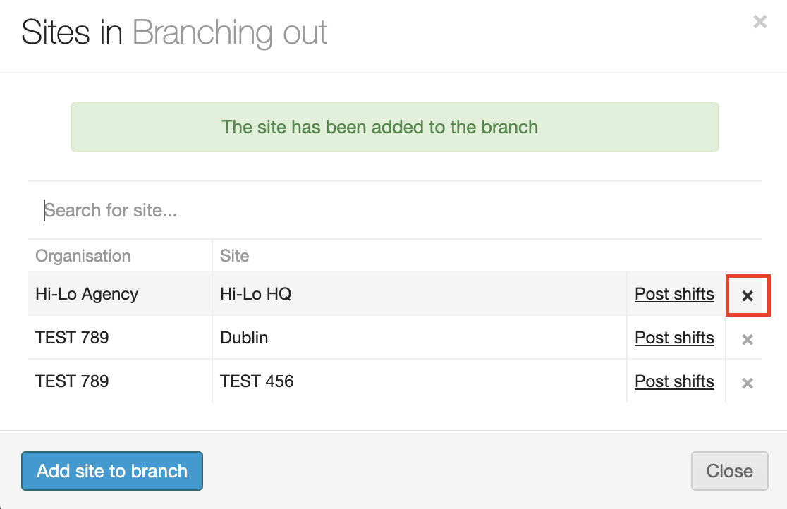 linking and unlinking sites to branches 4
