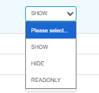 Field setting options: Show