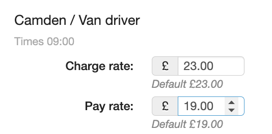 overriding shift template rates 5