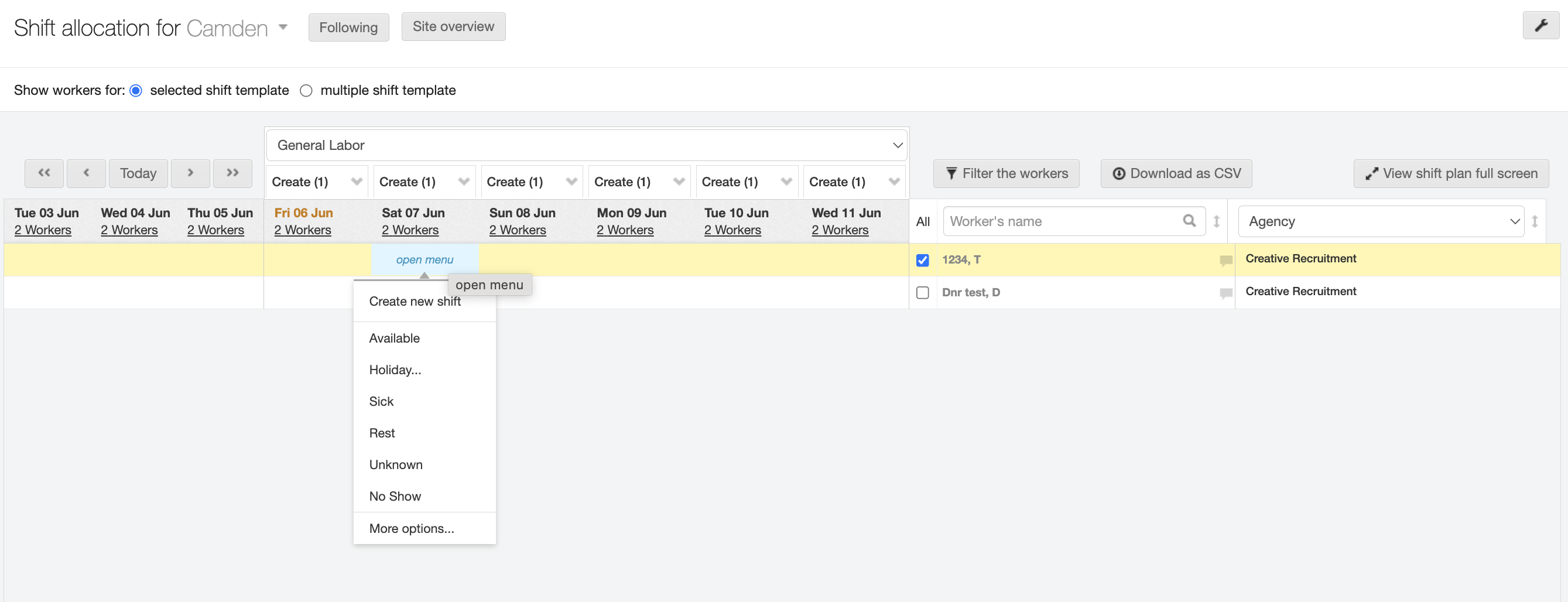 plan shifts for multiple workers 2