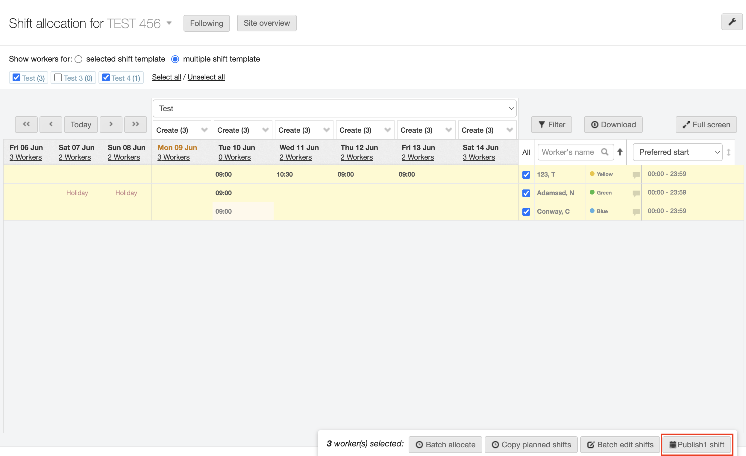 publish all your shifts 3