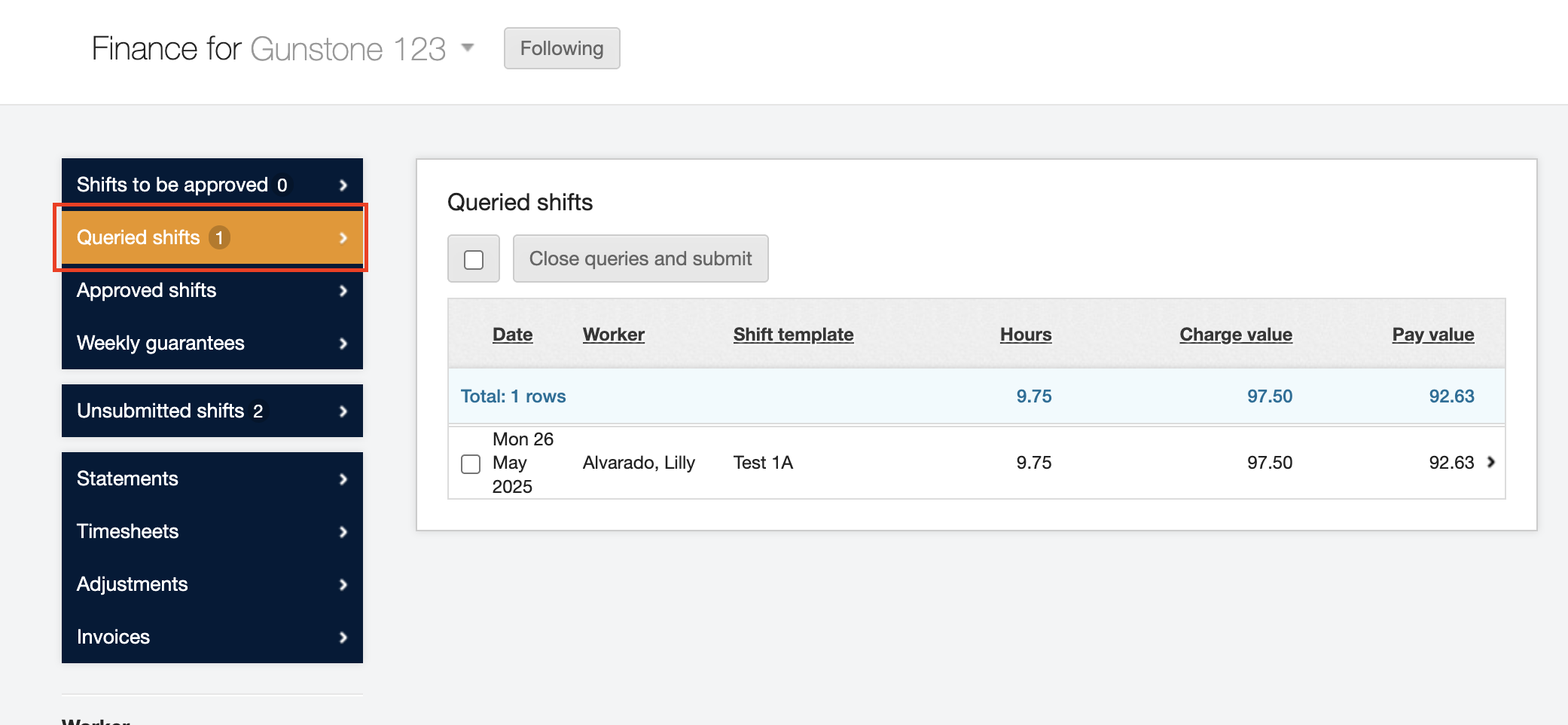querying a shift 4