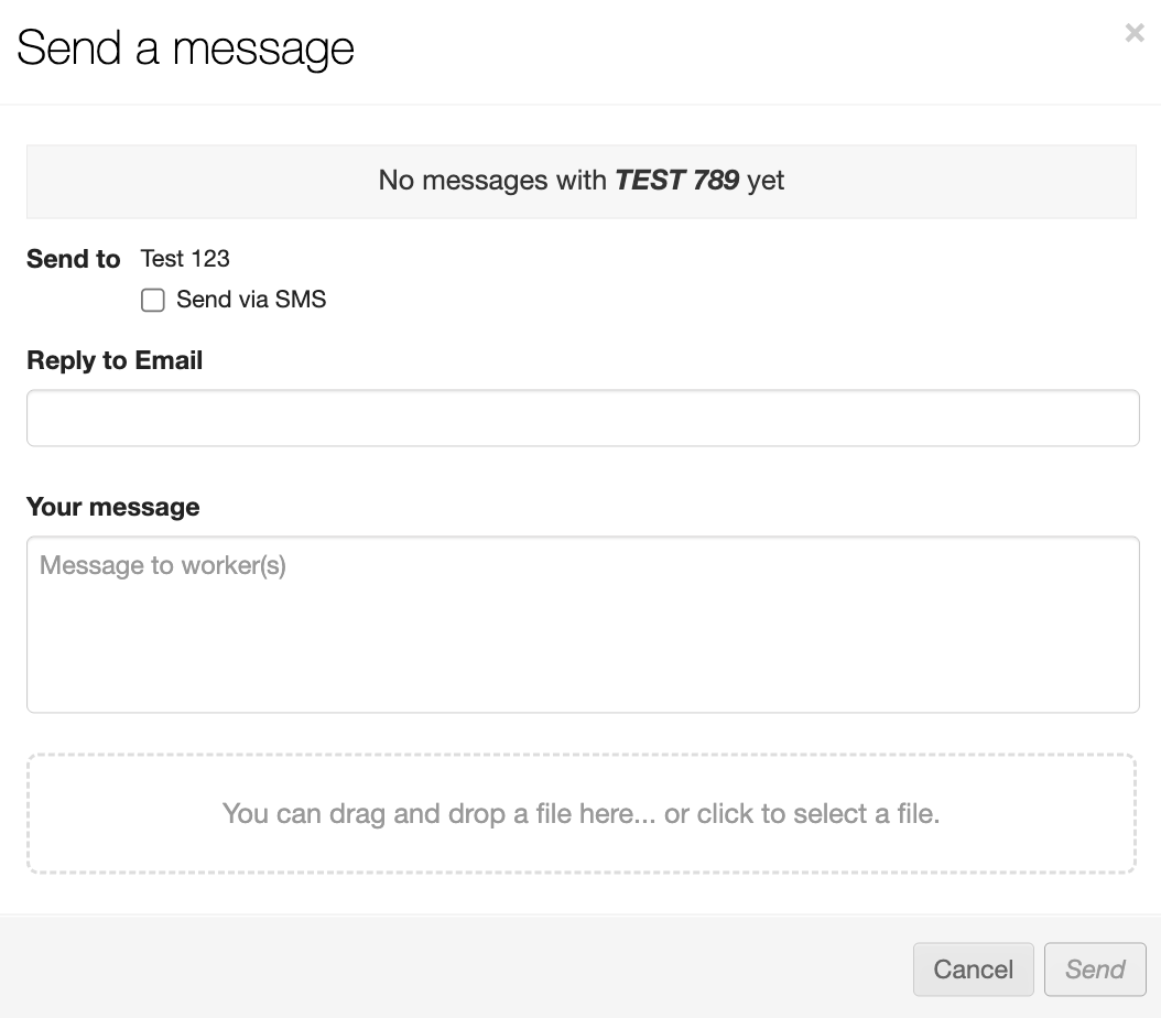 send a message to a worker 4