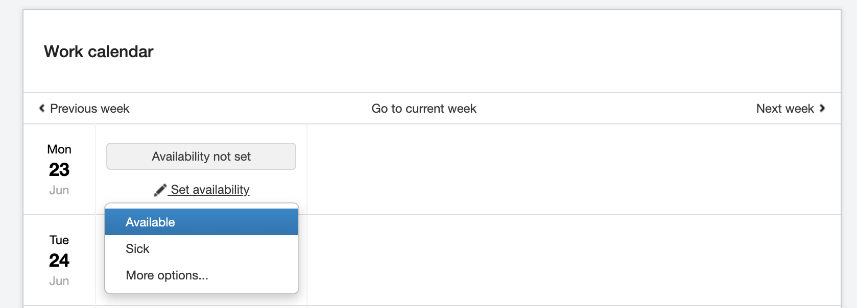 setting up your availability 1