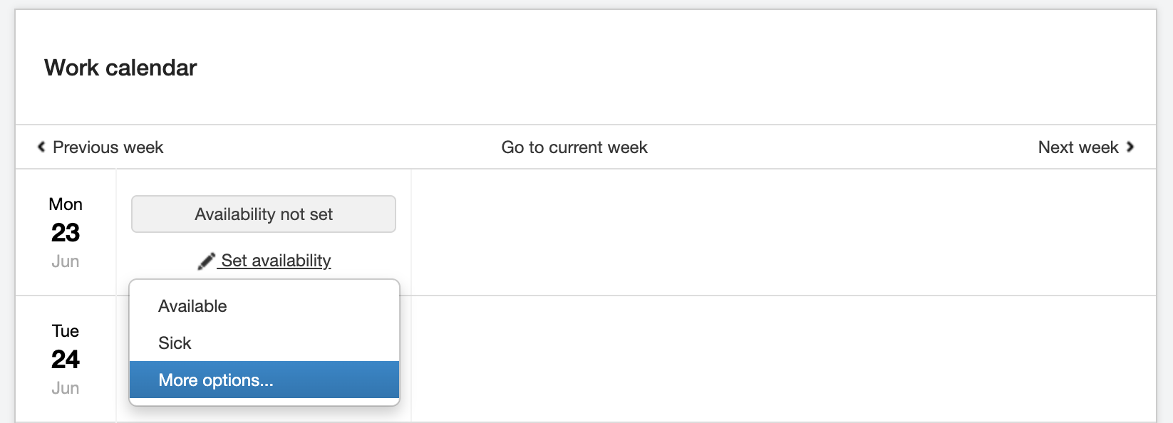 setting up your availability 2