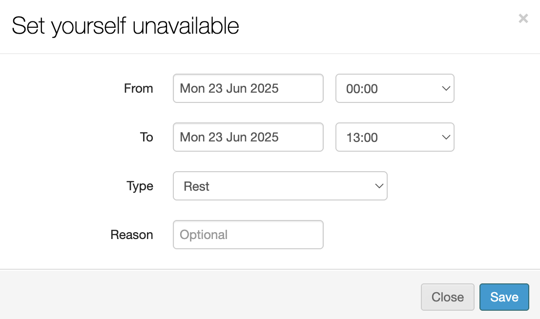setting up your availability 3