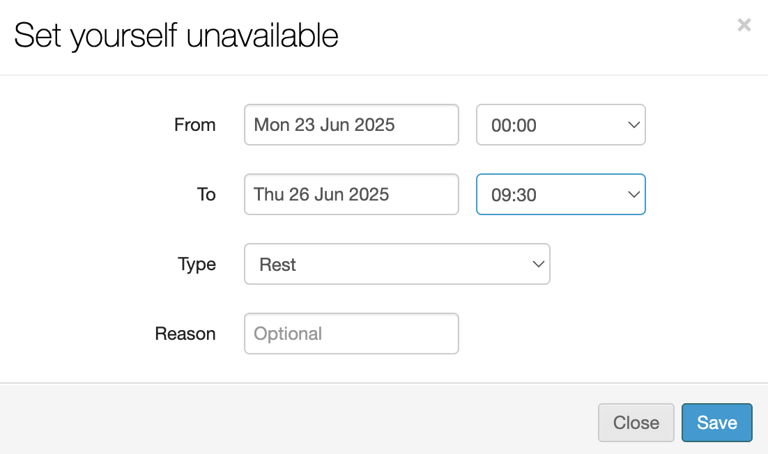 setting up your availability 5