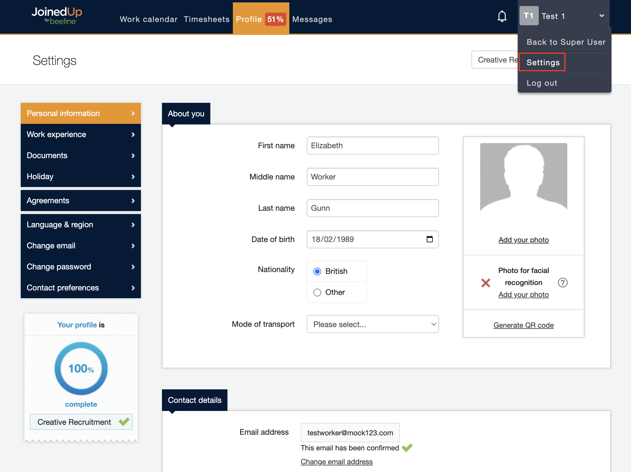 settings overview worker 1