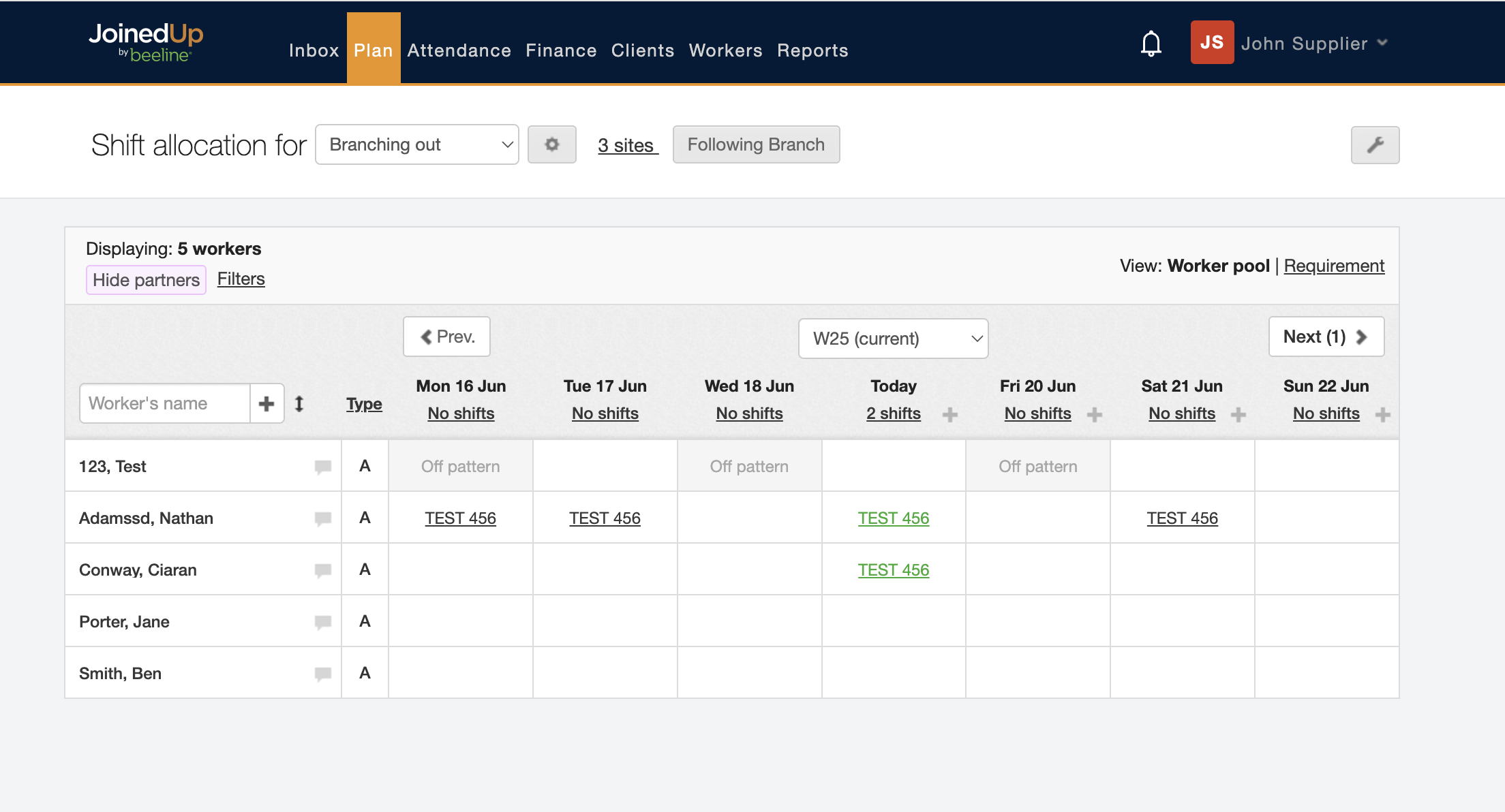 shift allocation branch 1
