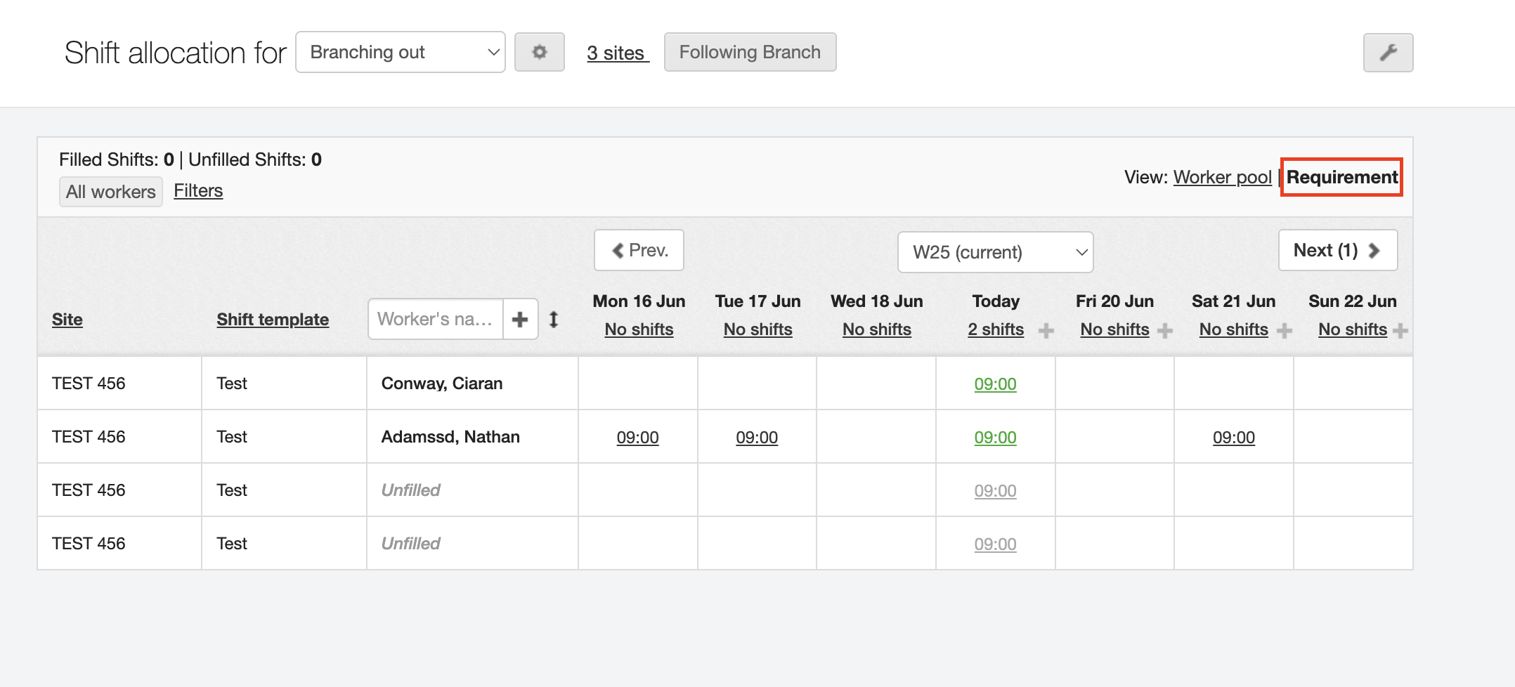 shift allocation branch 2