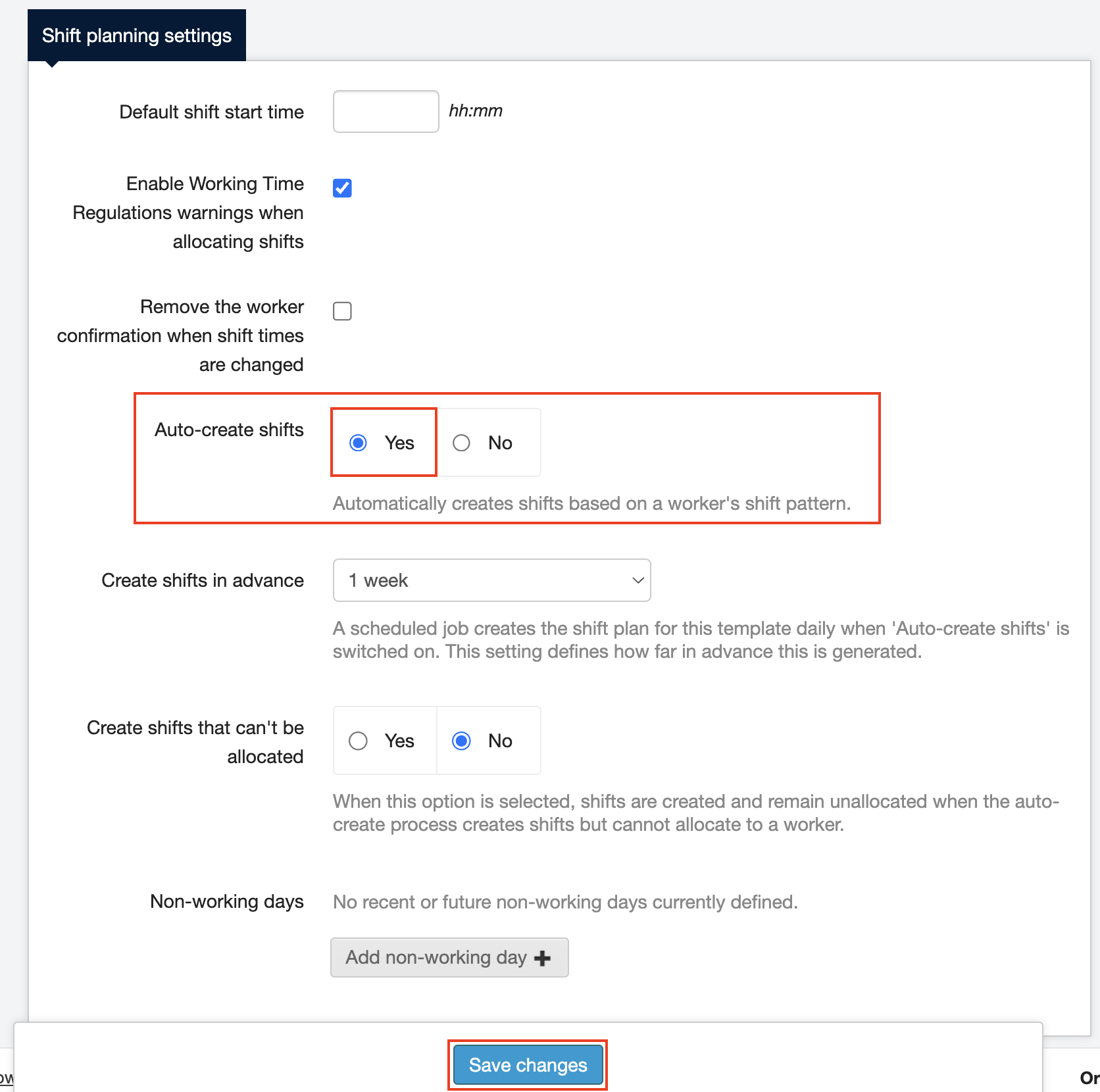 shift auto creation 2