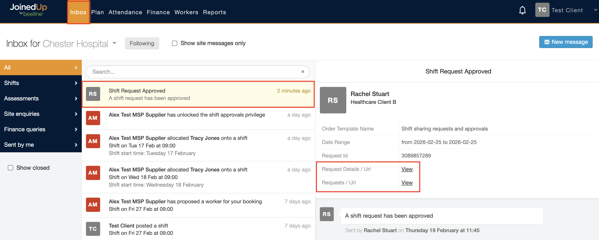 shift sharing requests approvals 19
