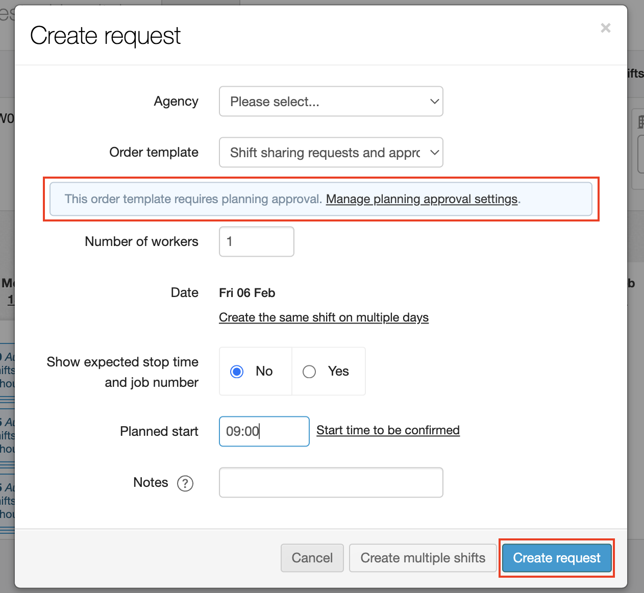 shift sharing requests approvals 2