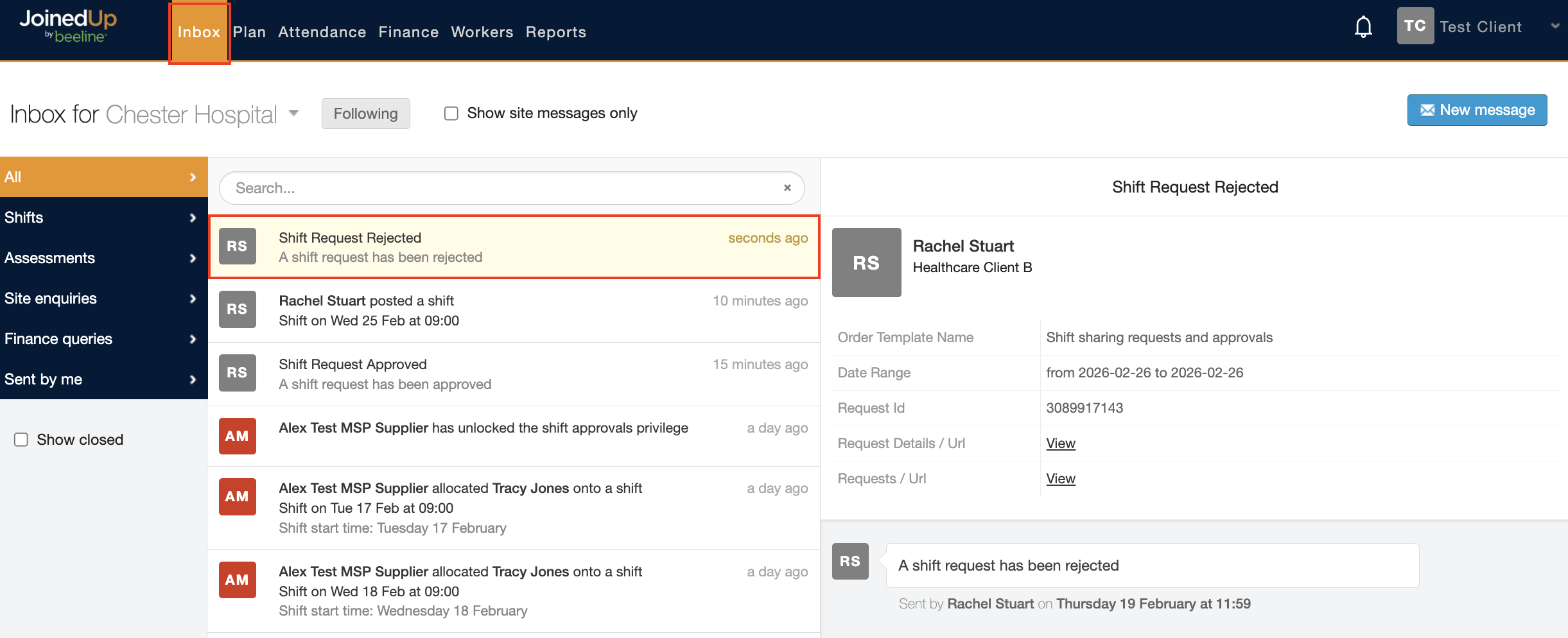 shift sharing requests approvals 20