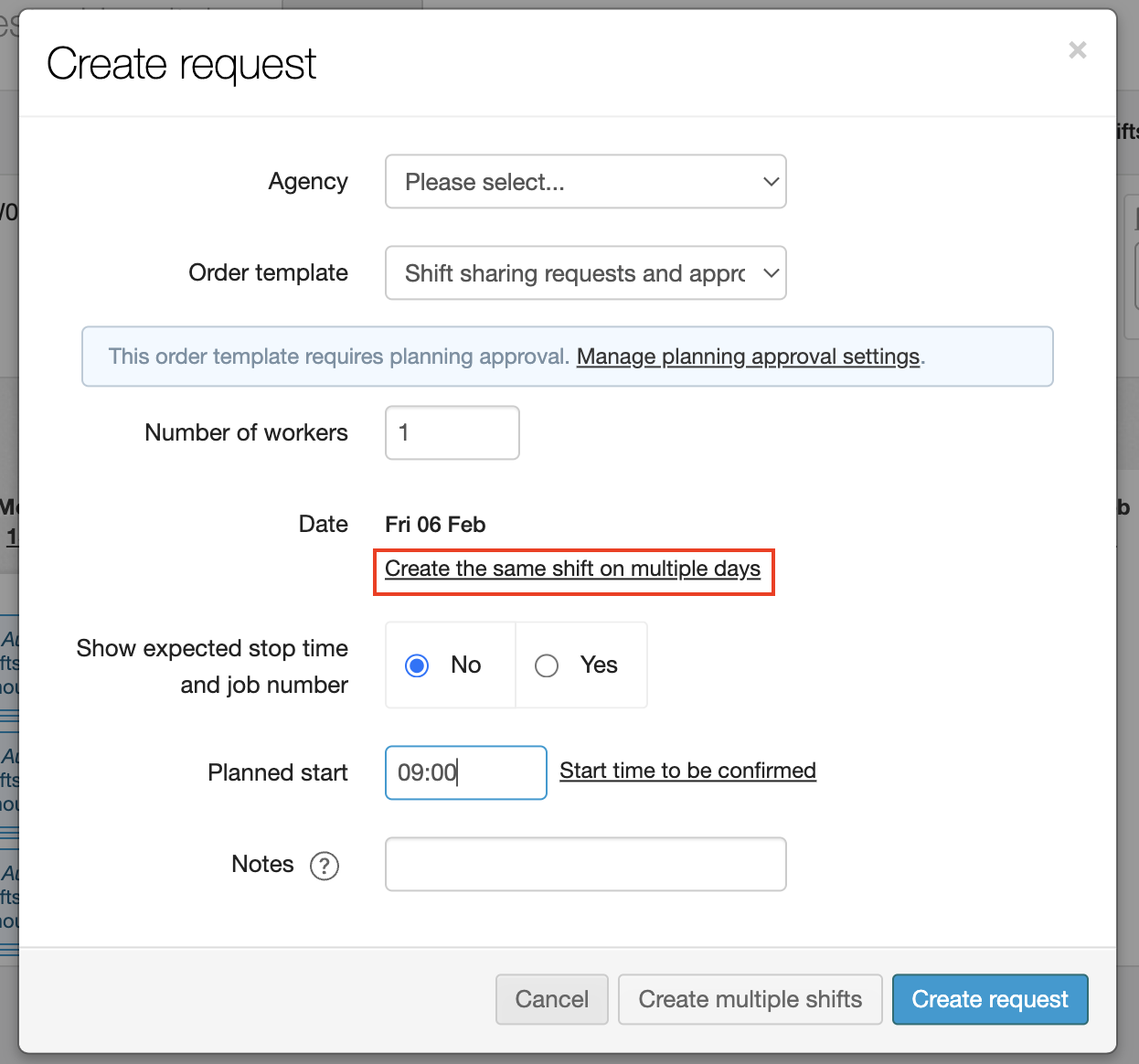 shift sharing requests approvals 3