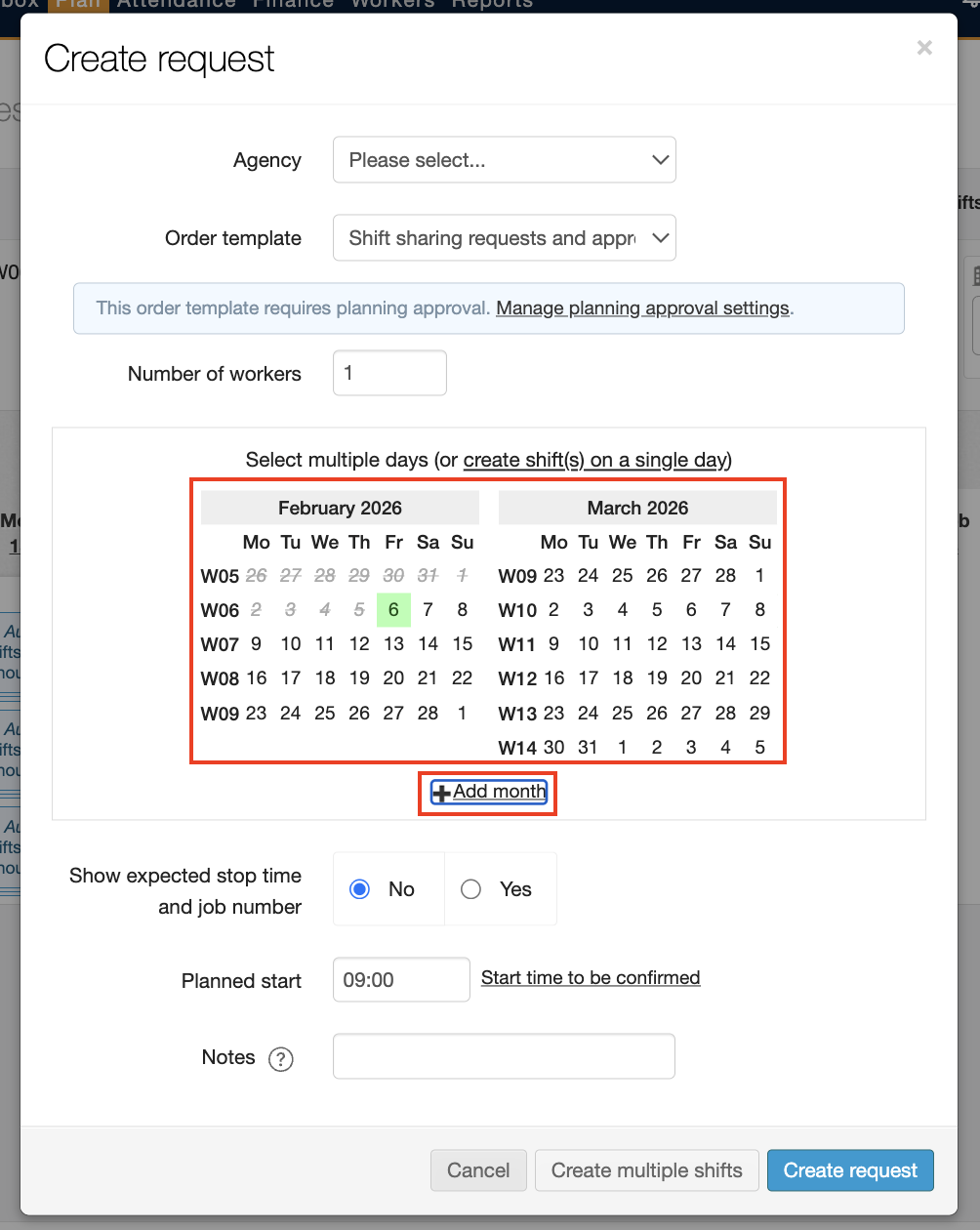 shift sharing requests approvals 4