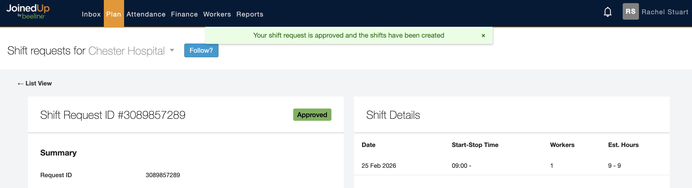 shift sharing requests approvals operations manager 4