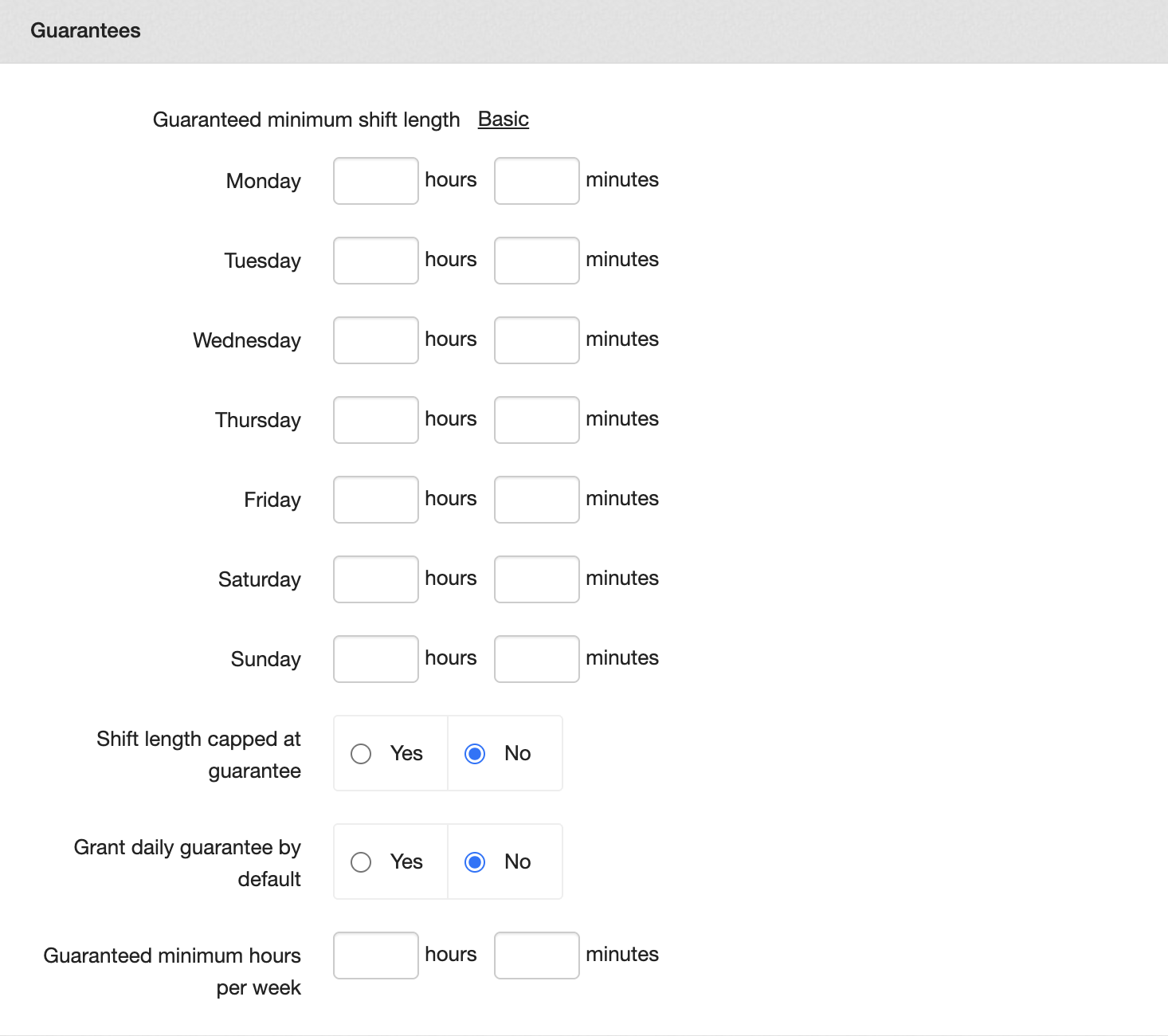 shift templates guarantees 3