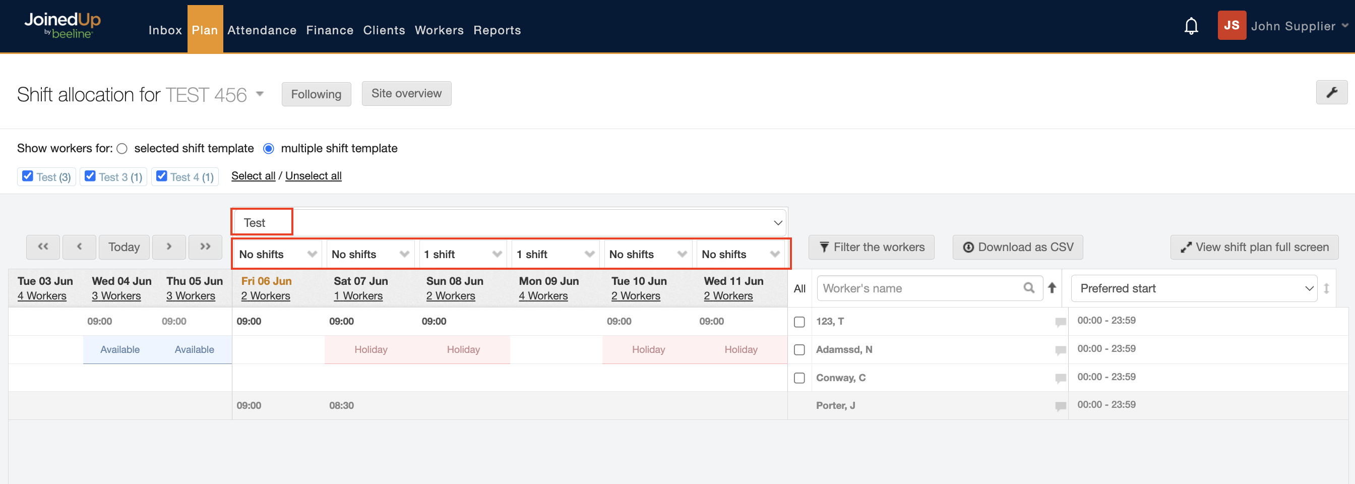 shifthopper menu shift allocation planning 1