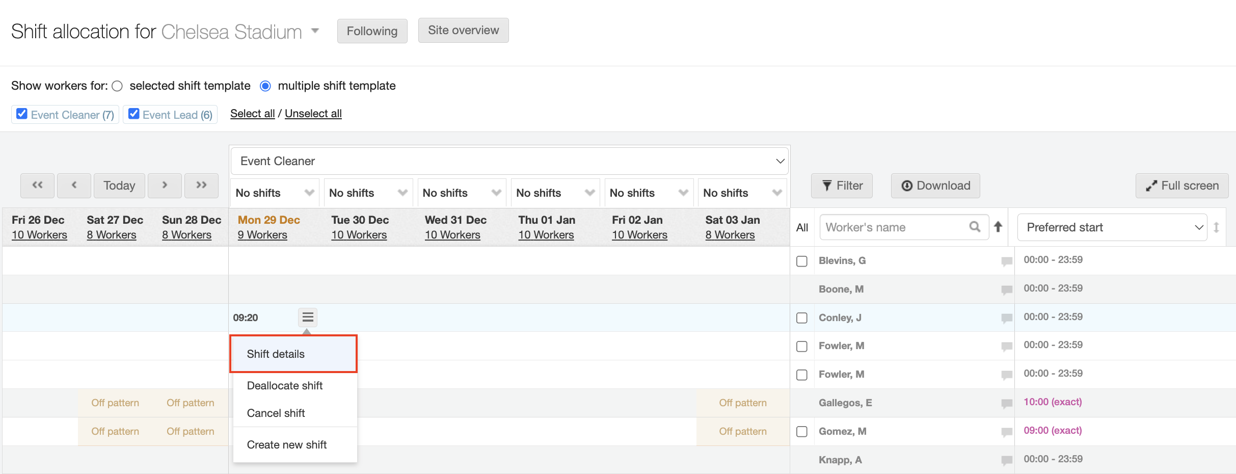 stopping shifts night out 1