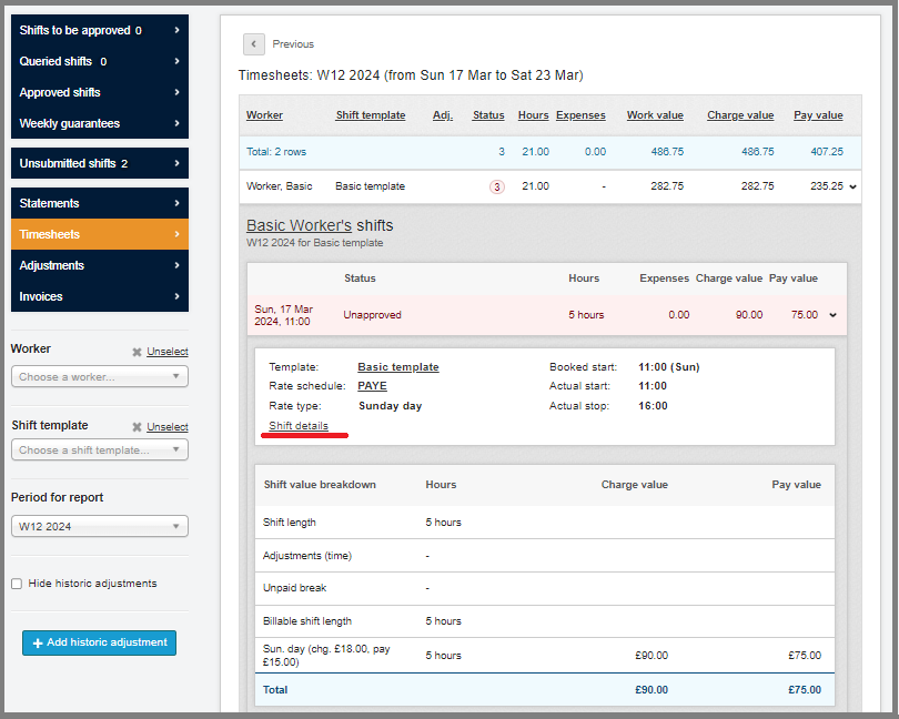 submitting shifts trb 2