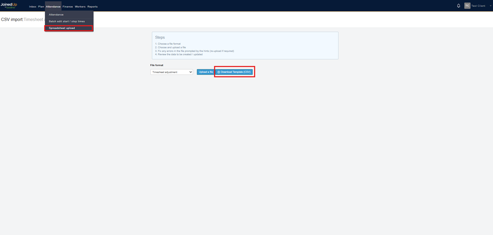 timesheet adjustment importer 2